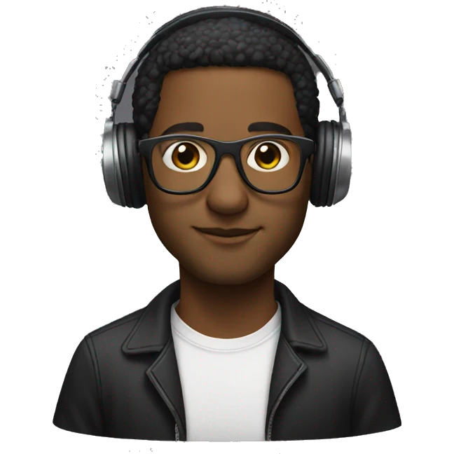 DJ wearing glasses and mixing  emoji