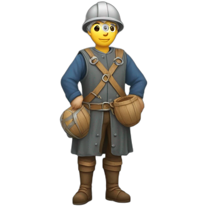 medieval mason with working gear emoji