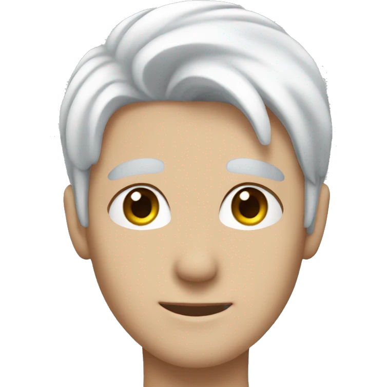 white haired blue eyed young man emoji