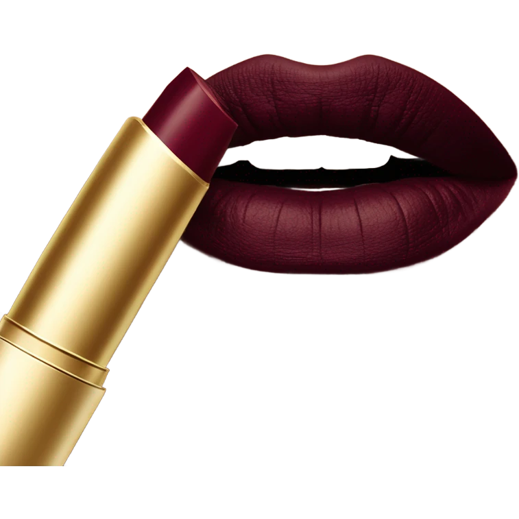 Burgundy lipstick - “Elegant burgundy lipstick with a gold case emoji