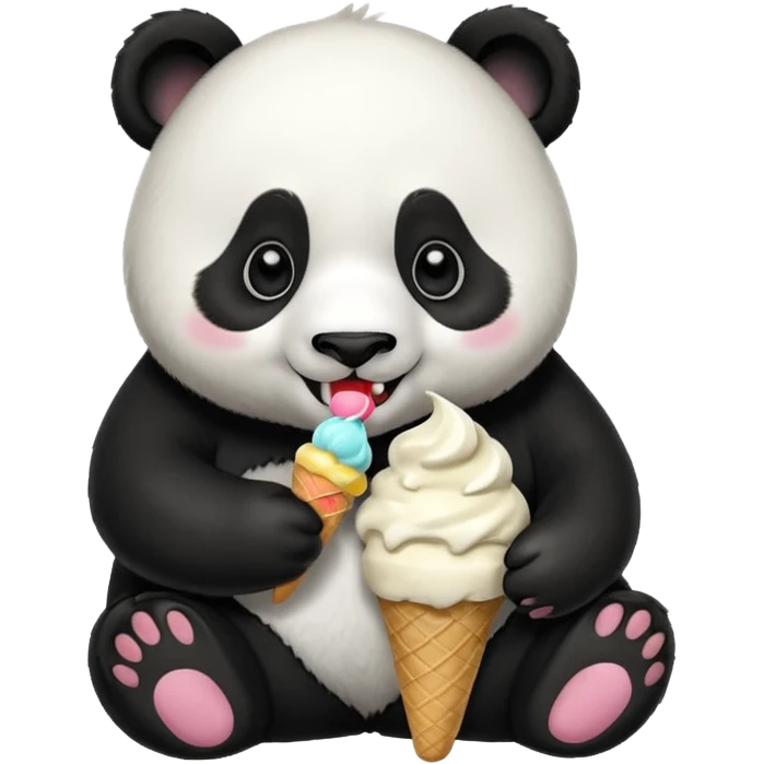 Panda eating ice cream emoji