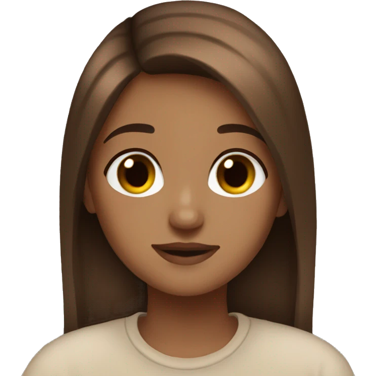 Aesthetic cozy brown straight hair girl emoji