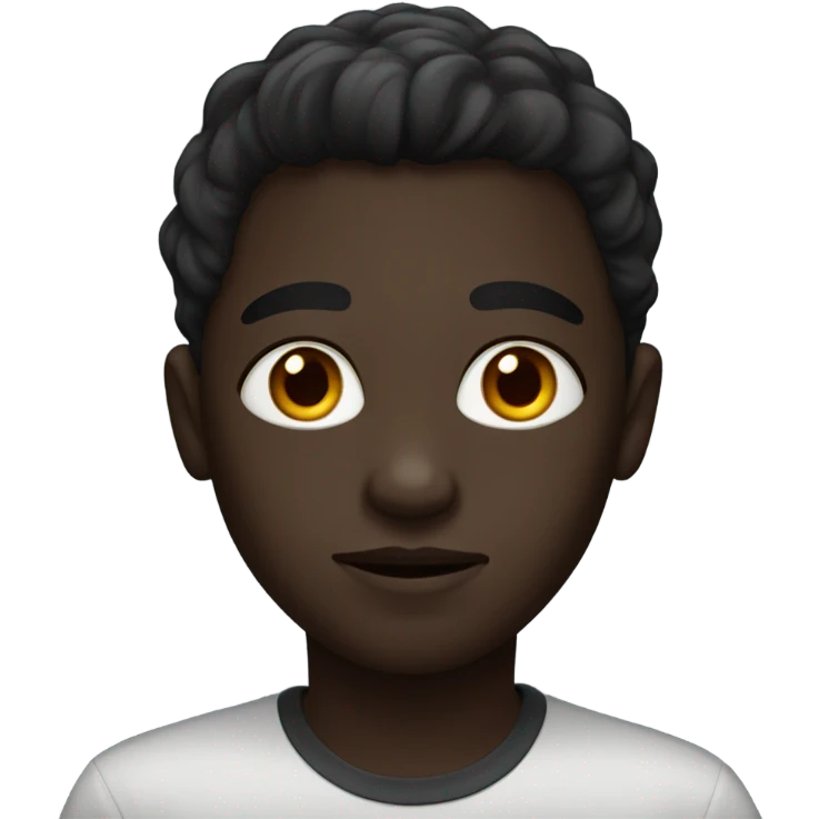 dark-skinned boy with dark eyes emoji