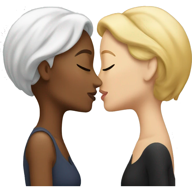 two white women kissing emoji