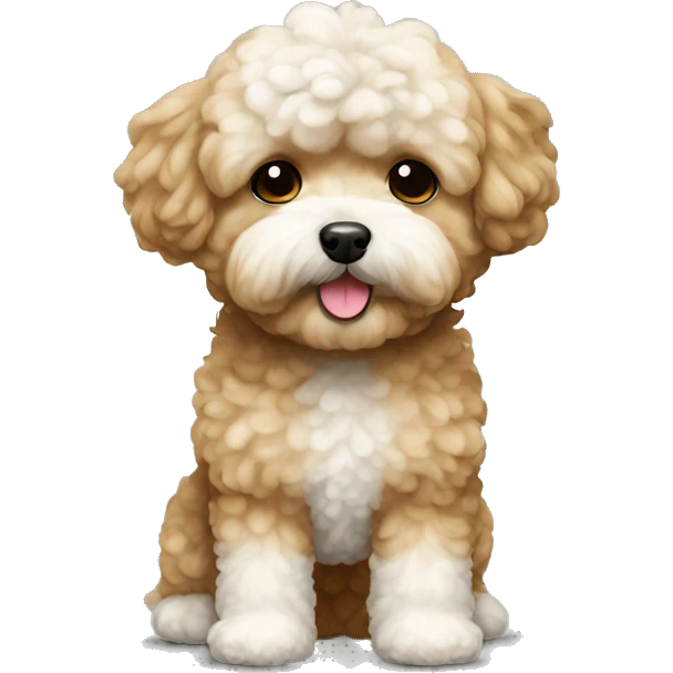 light brown maltipoo with white socks emoji