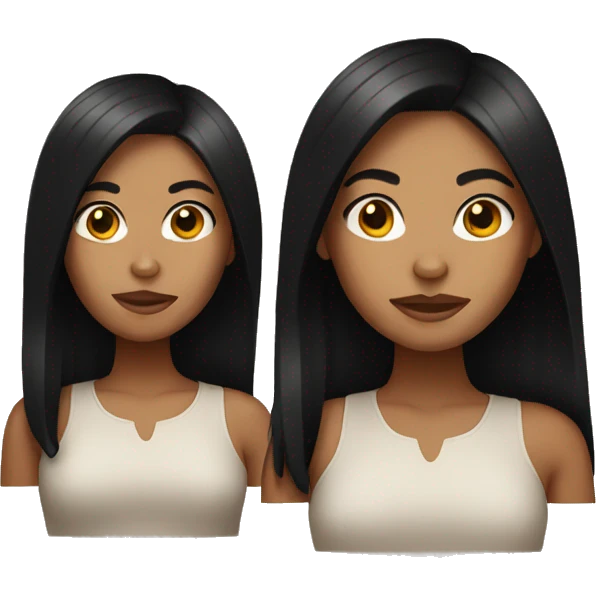 Tan girl with black hair emoji