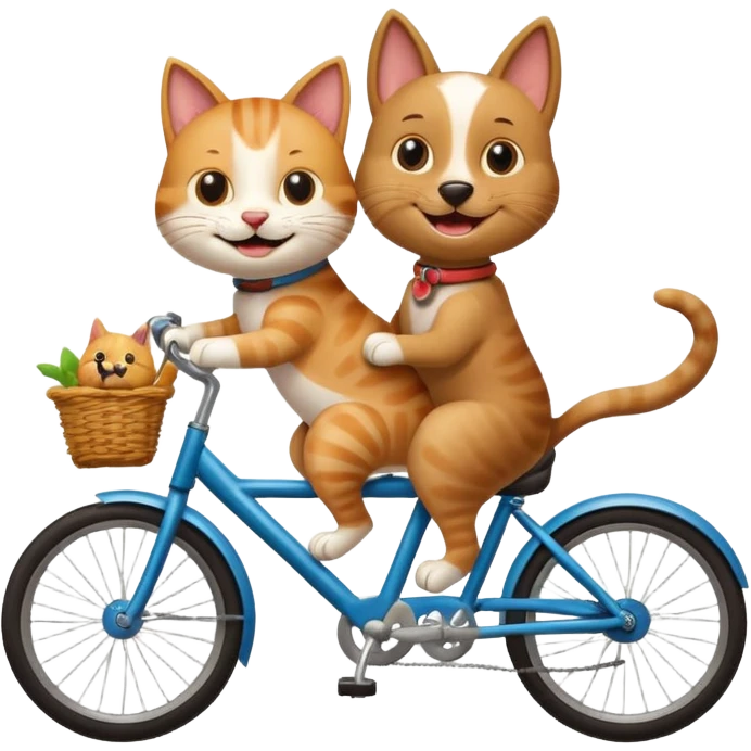 funny cat dog riding bike emoji