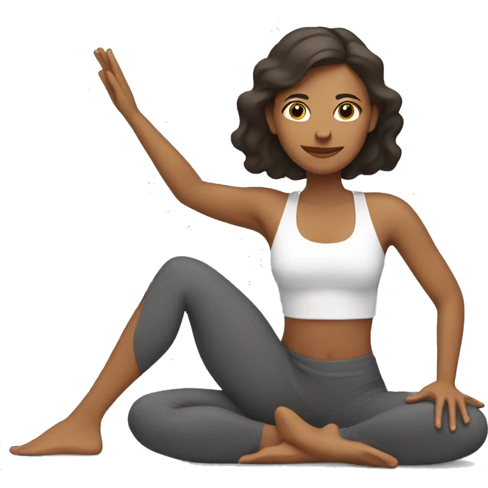 Una mujer haciendo yoga emoji