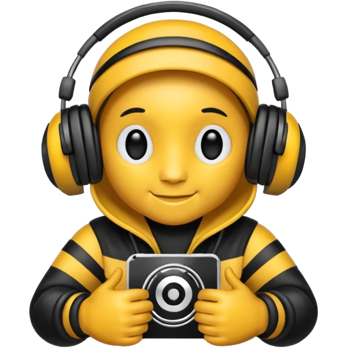 DJ bee with headphones emoji