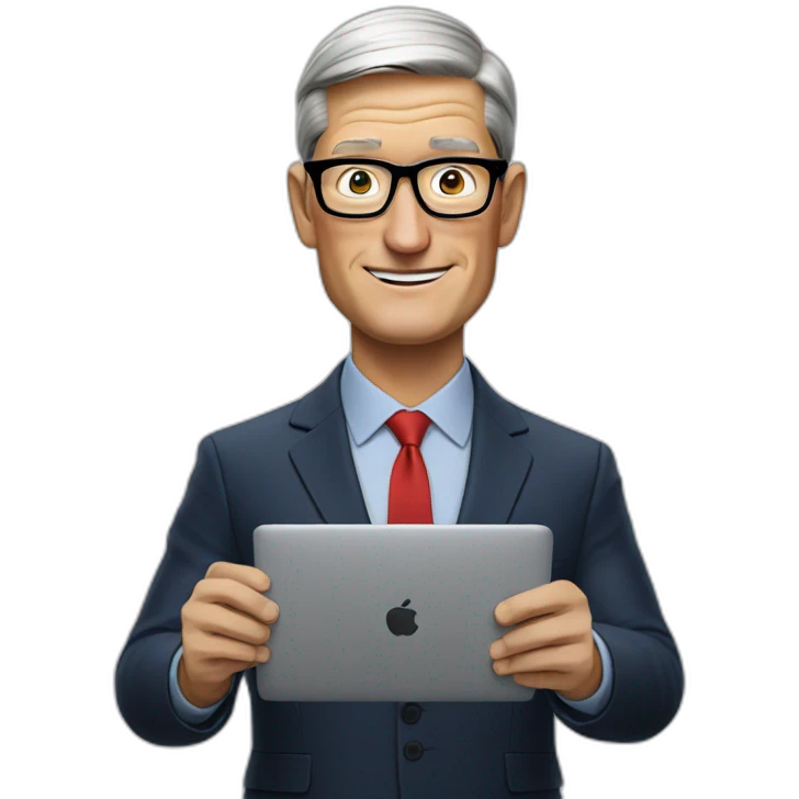 Tim Cook making presentation emoji