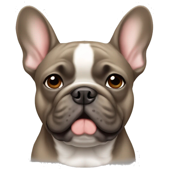 Brownish grey French bulldog emoji