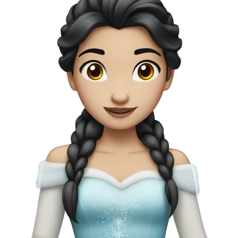 Frozen girl with black hair emoji