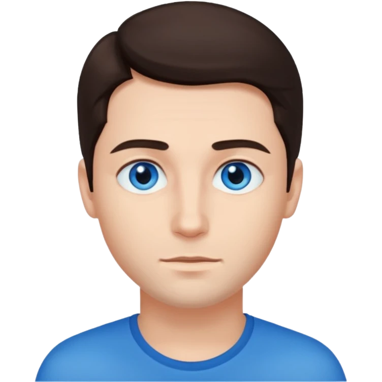 homme yeux bleu azur cheveux brun foncé emoji