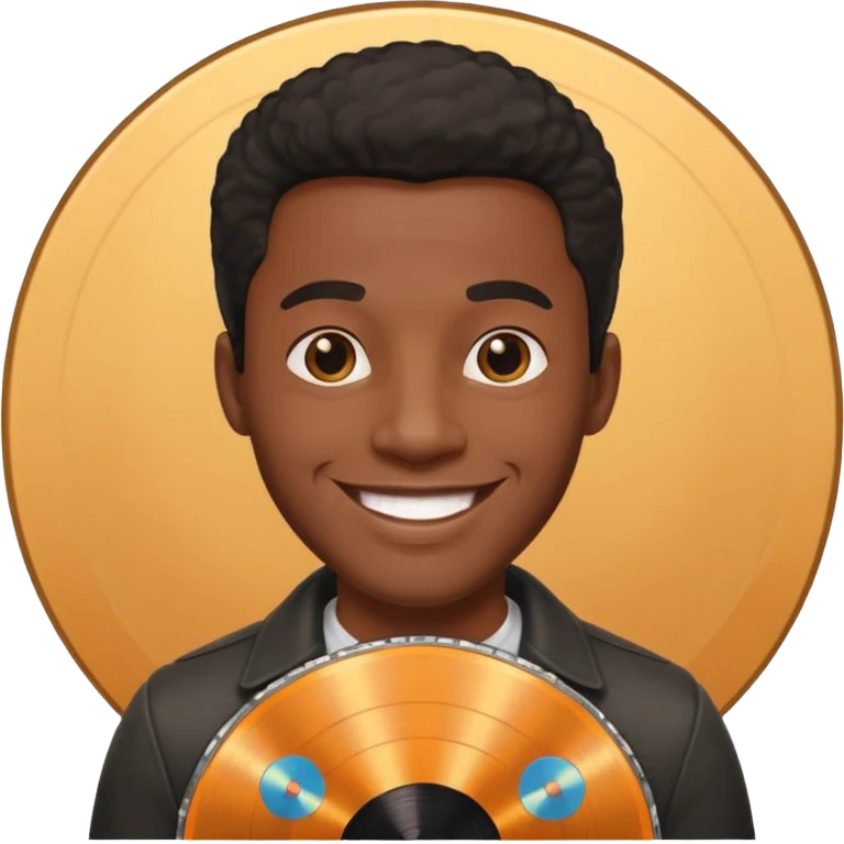 Vinyl Record Collector black man emoji