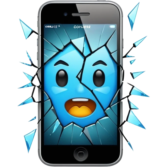 cracked phone screen emoji
