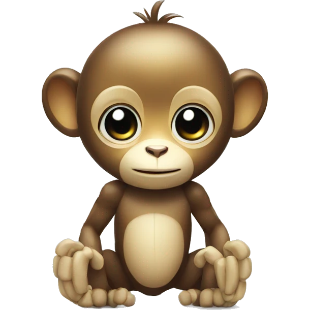 cute monkey AI robot emoji
