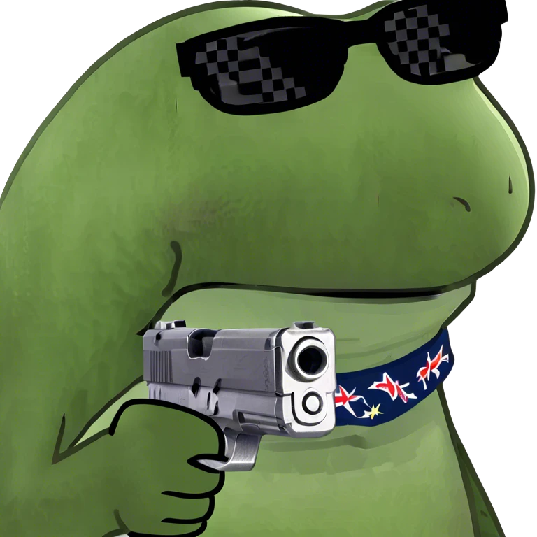 Frogg with gun emoji