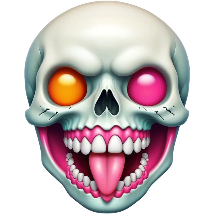 iphone freaky tongue skull emoji emoji
