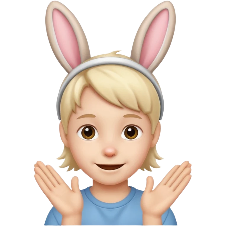 kid with bunny ears emoji