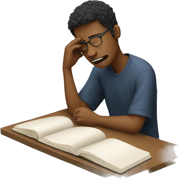 create a person studying while crying  emoji