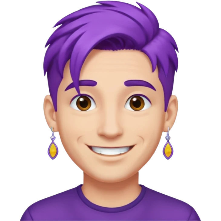 purple haired man with earrings emoji