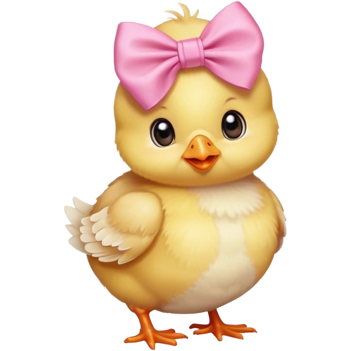 Baby chick with pink bow emoji
