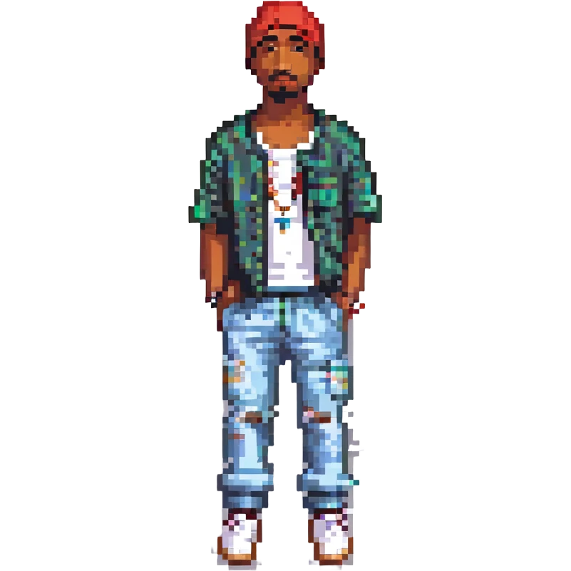 2Pac в полный рост, no background emoji