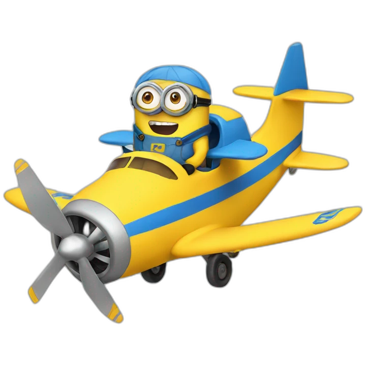 Minion flying plane emoji
