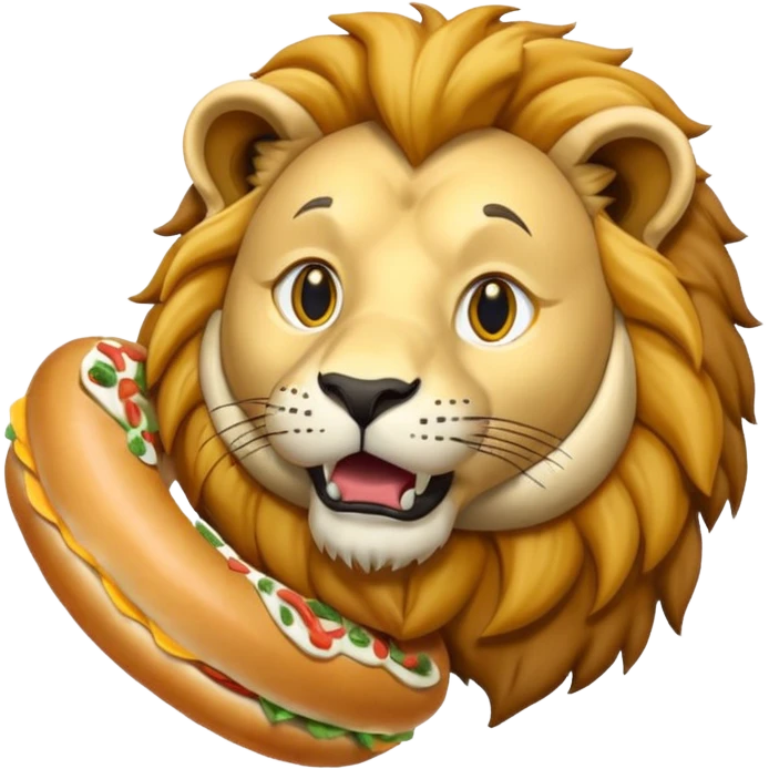lion eating bagel emoji