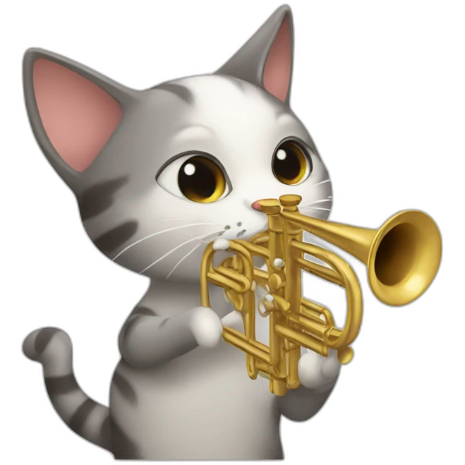 A cat that plays the trumpet emoji