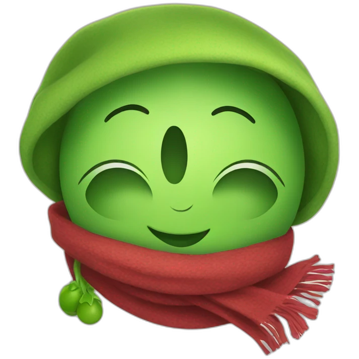pea with scarf emoji