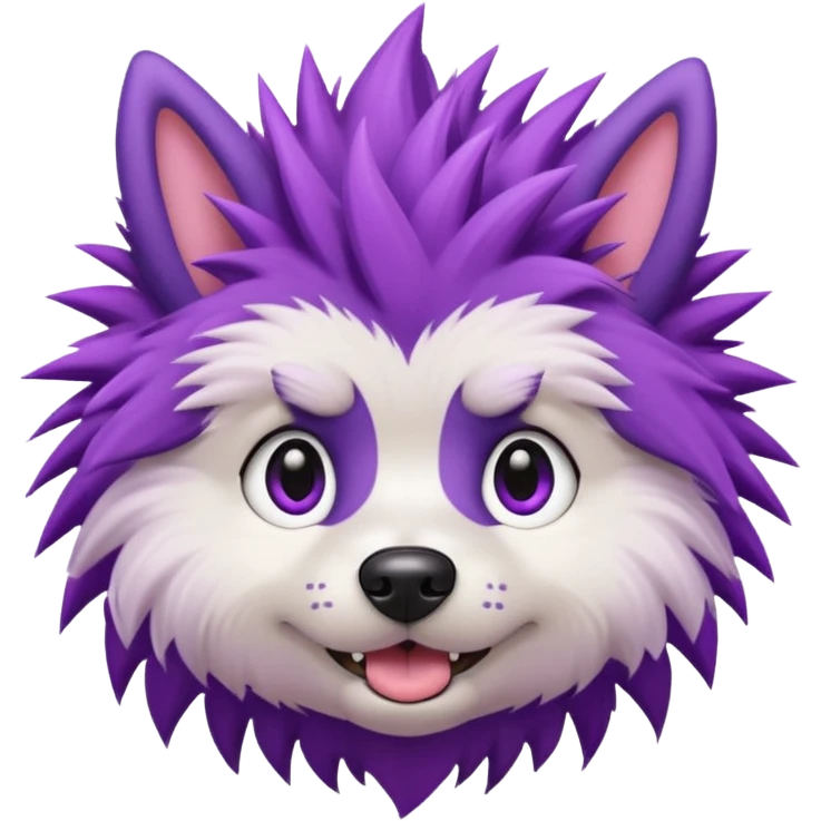 fancy purple spiky haired dog emoji