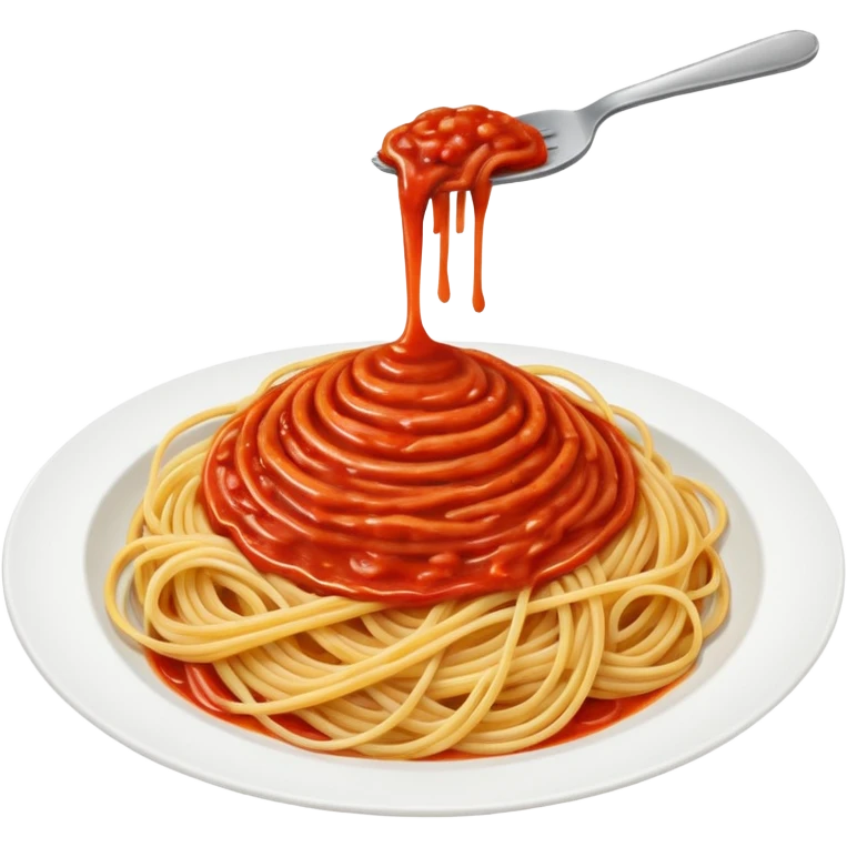 pasta swirl of spaghetti all'assasina, no fork, sauce mixed into the spaghetti emoji