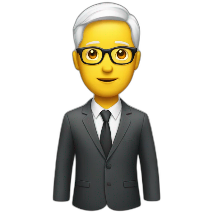 white man with yellow tinted glasses wearing a suit  emoji
