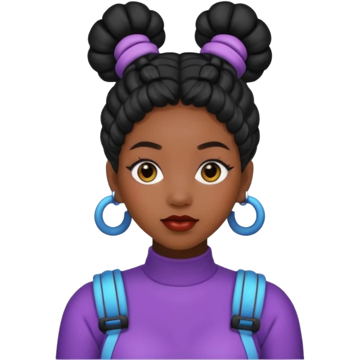 Black woman with Space buns emoji