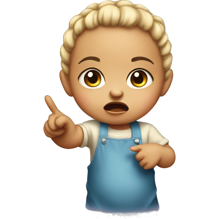 angry baby girl pointing with hand emoji