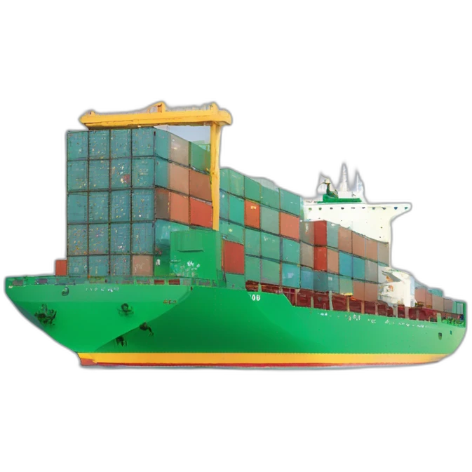 container ship full white containers emoji