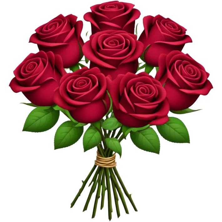bouquet of burgundy roses  emoji