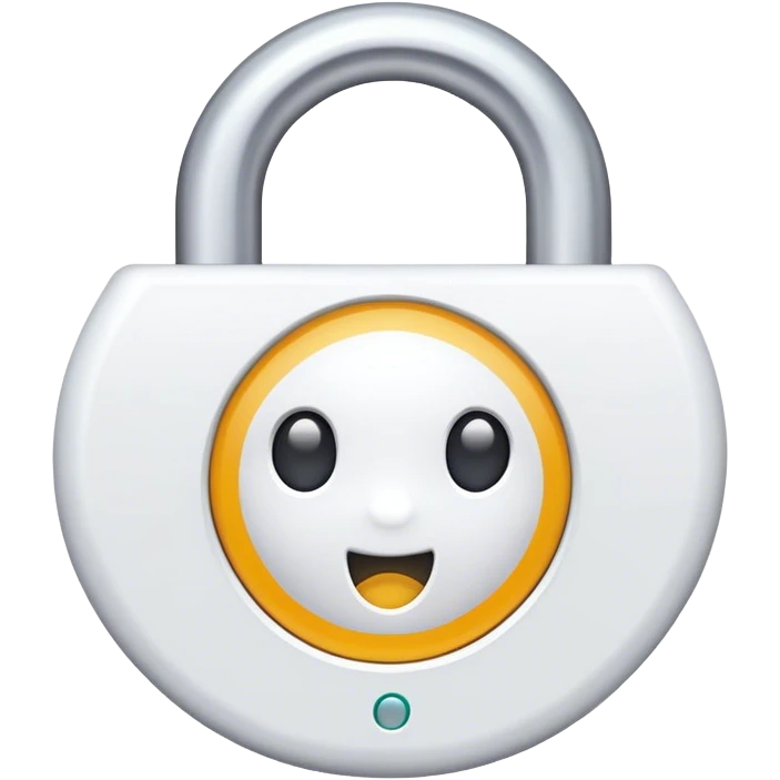 white cute circle lock emoji