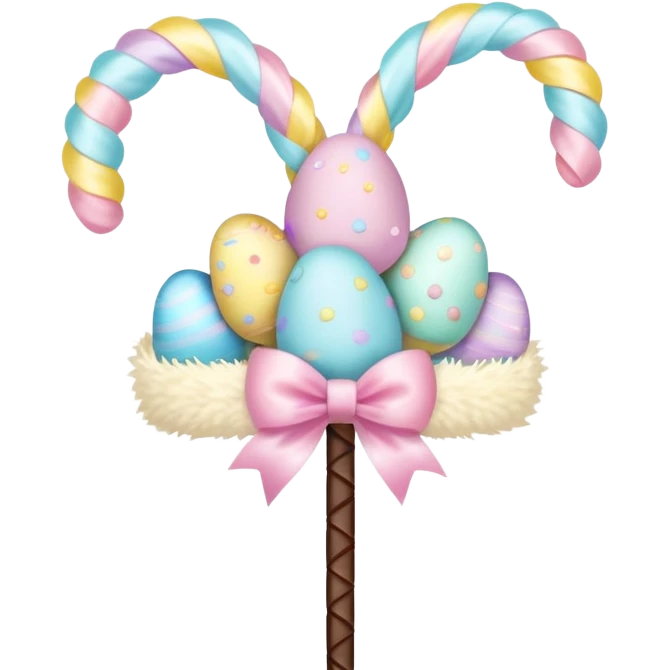 Easter whip decorated with colorful pastel bows emoji