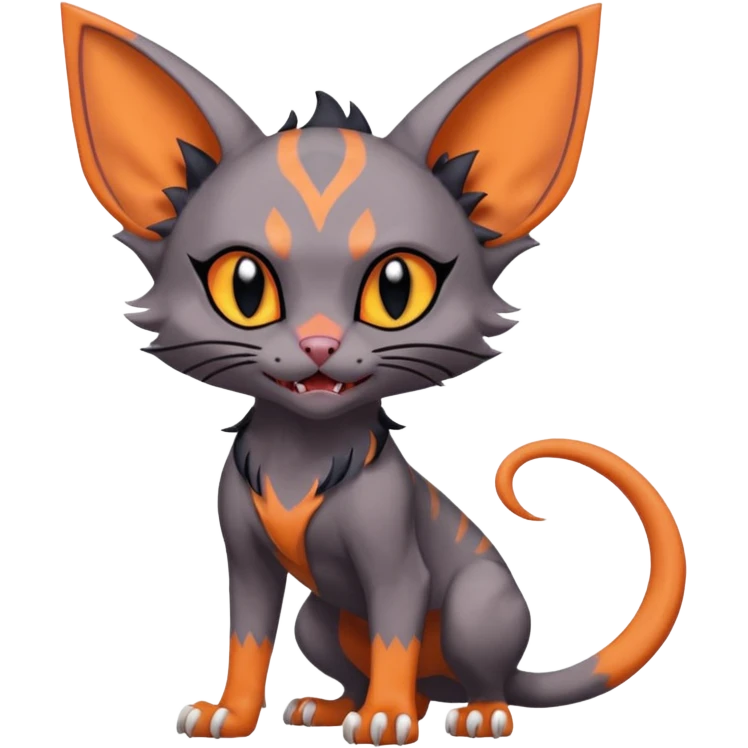 Noibat-Lykoi-Sphynx-Litten-Torracat-fusion-Fakemon-Pokémon-creature  emoji