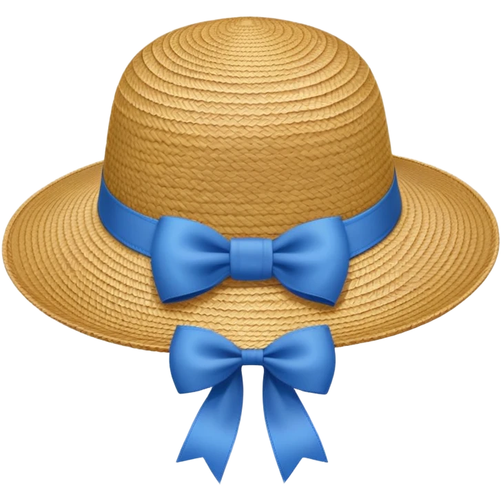 sun hat with a blue bow emoji