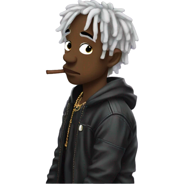 Lil uzi vert thoughtful with his hand on his chin emoji
