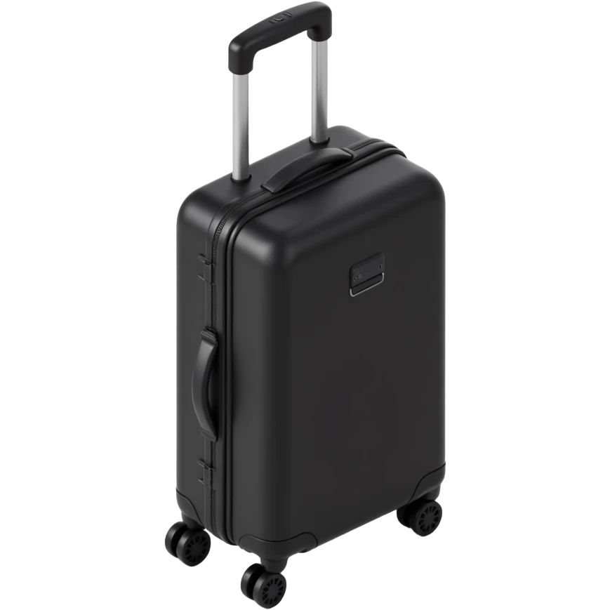 black luggage with wheels, upright, minimal emoji