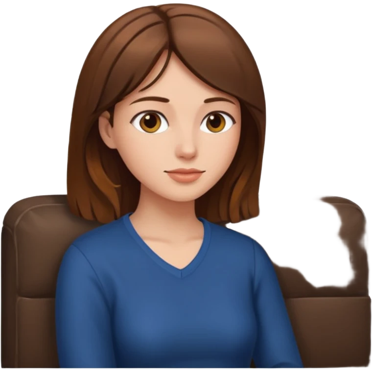 side view of woman sitting on sofa emoji