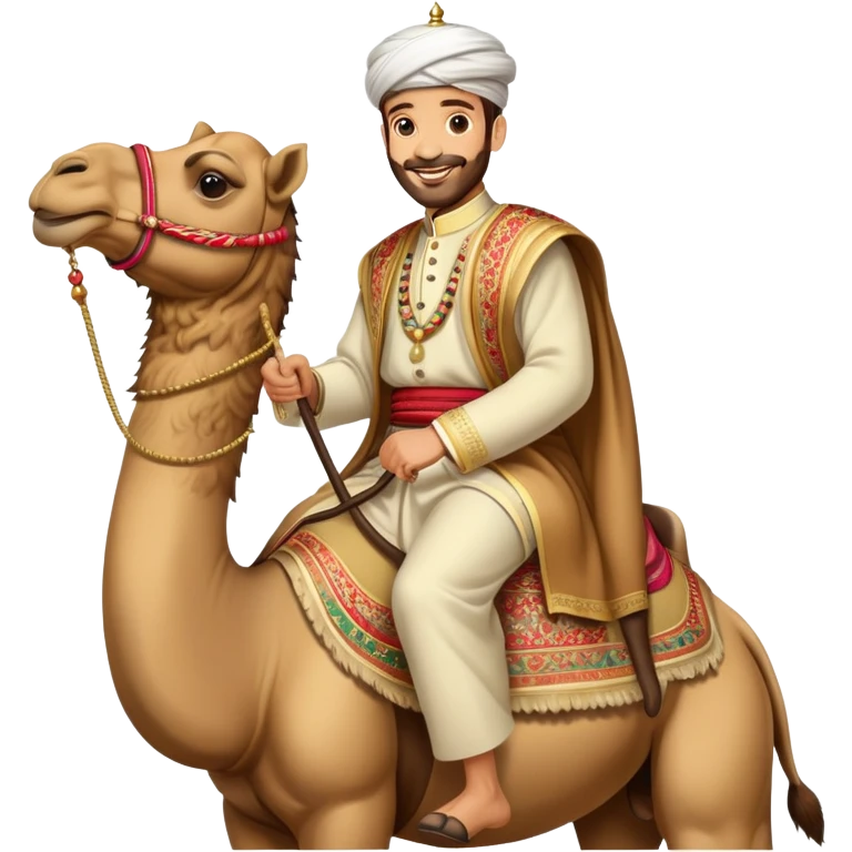 Sultan riding in camel emoji emoji