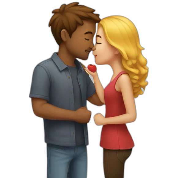 couple has a hearltfelt kiss emoji