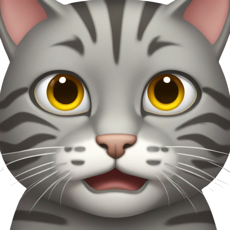 Grey tabby cat angry  emoji
