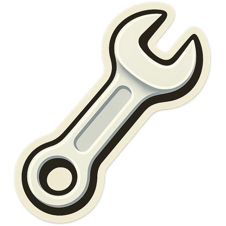 make me a white colour or brown wrench with white outline emoji