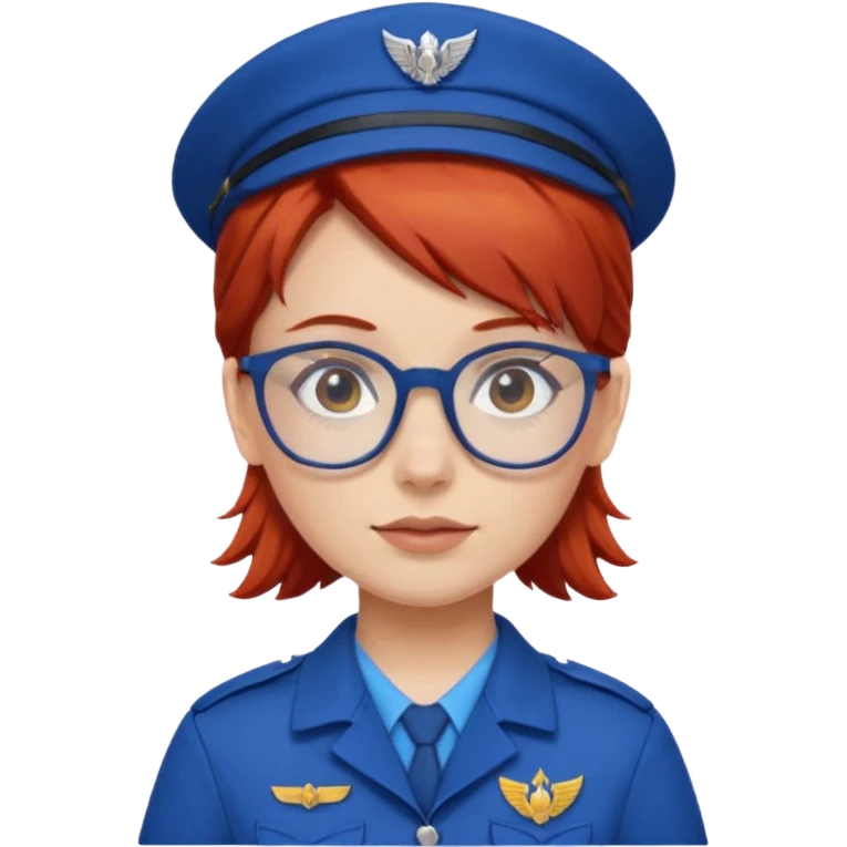 scout girl with blue scout uniform, red haired and glassess emoji
